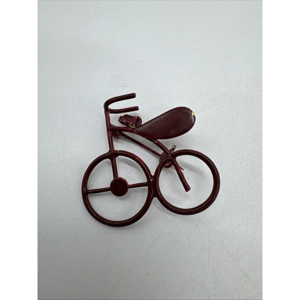 Vintage Maroon Red Bicycle Broach/Pin / Retro Bicycle